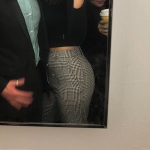 houndstooth print dress pant